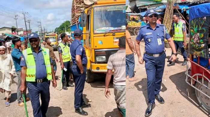 উখিয়ার কুতুপালং বাজারে যানজট নিরসনে শাহপুরী হাইওয়ে পুলিশের অভিযান